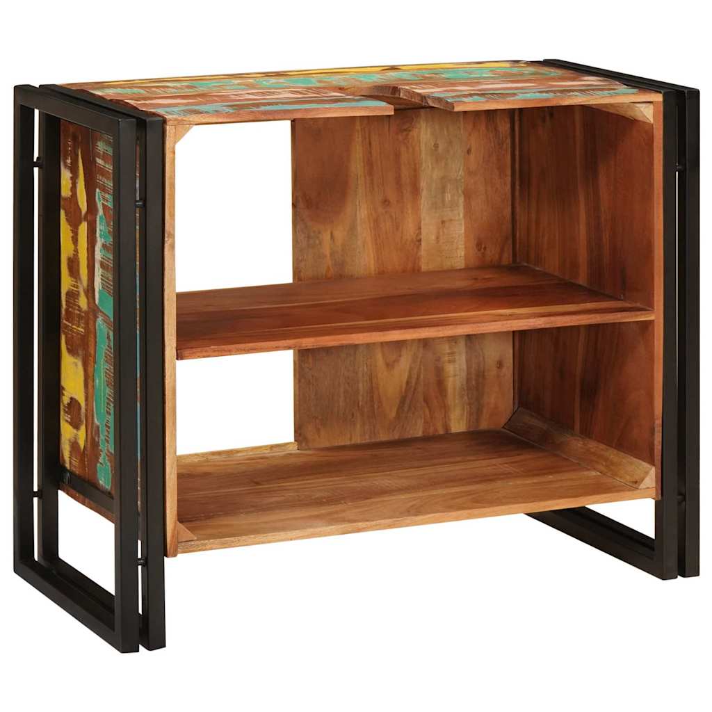 Mueble de lavabo con puerta Multicolor Madera sólida recuperada