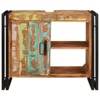Mueble de lavabo con puerta Multicolor Madera sólida recuperada