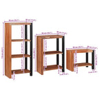 Estante de libros 3 pcs Marrón 50 x 30 x 110 cm