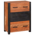 Aparador 3 pcs Marrón 110 x 30 x 75 cm Madera de Acacia Sólida