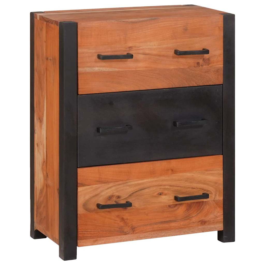 Aparador 3 pcs Marrón 110 x 30 x 75 cm Madera de Acacia Sólida