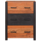 Aparador 3 pcs Marrón 110 x 30 x 75 cm Madera de Acacia Sólida