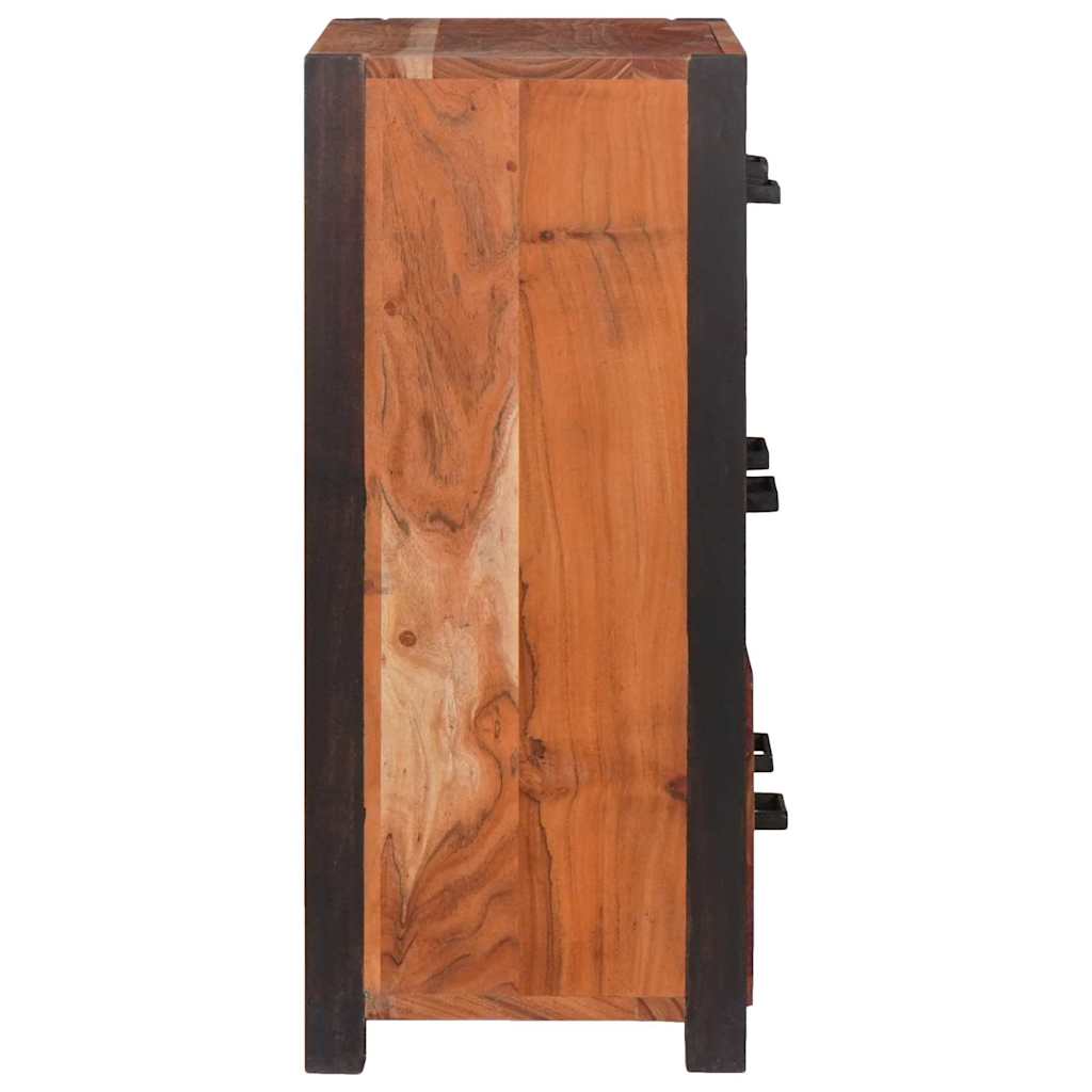 Aparador 3 pcs Marrón 110 x 30 x 75 cm Madera de Acacia Sólida