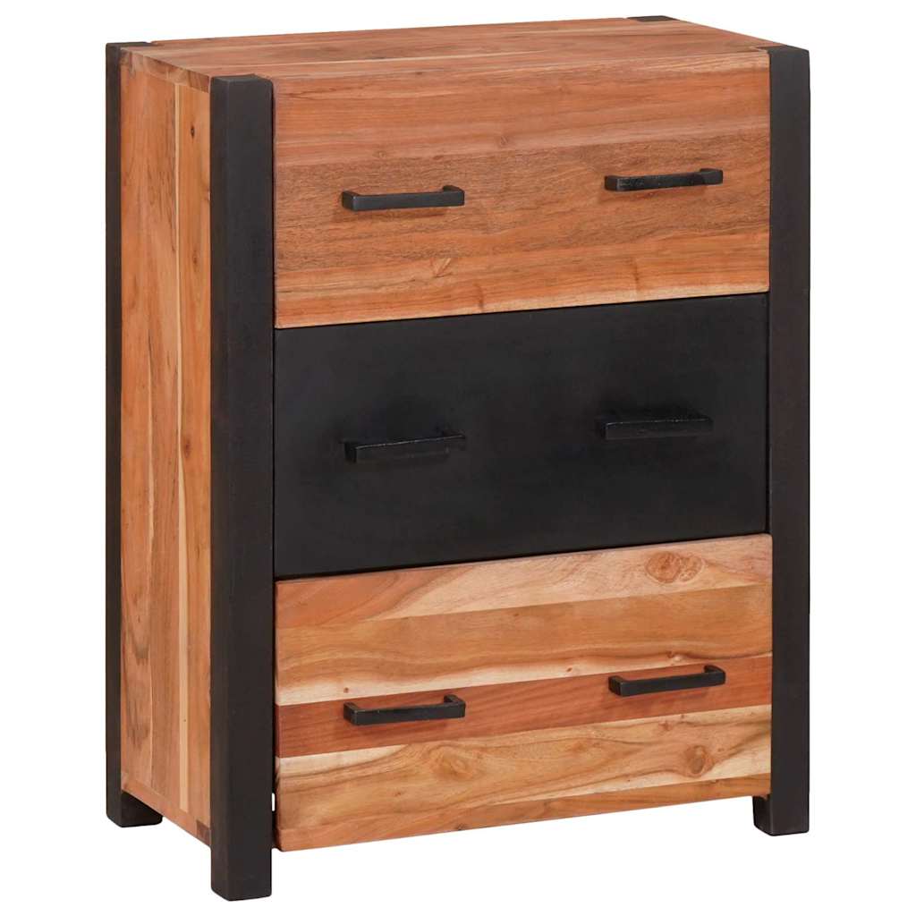Aparador 3 pcs Marrón 55 x 30 x 75 cm Madera de Acacia Sólida