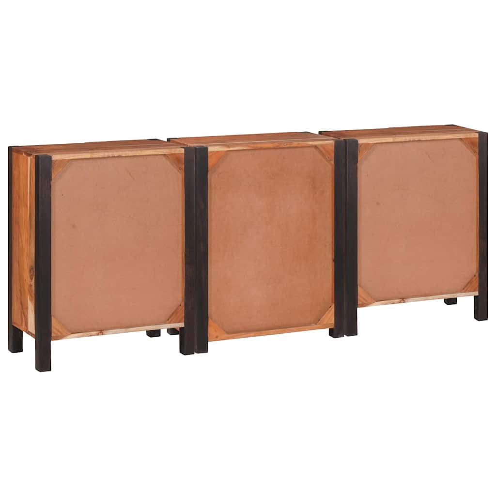 Aparador 3 pcs Marrón 55 x 30 x 75 cm Madera de Acacia Sólida