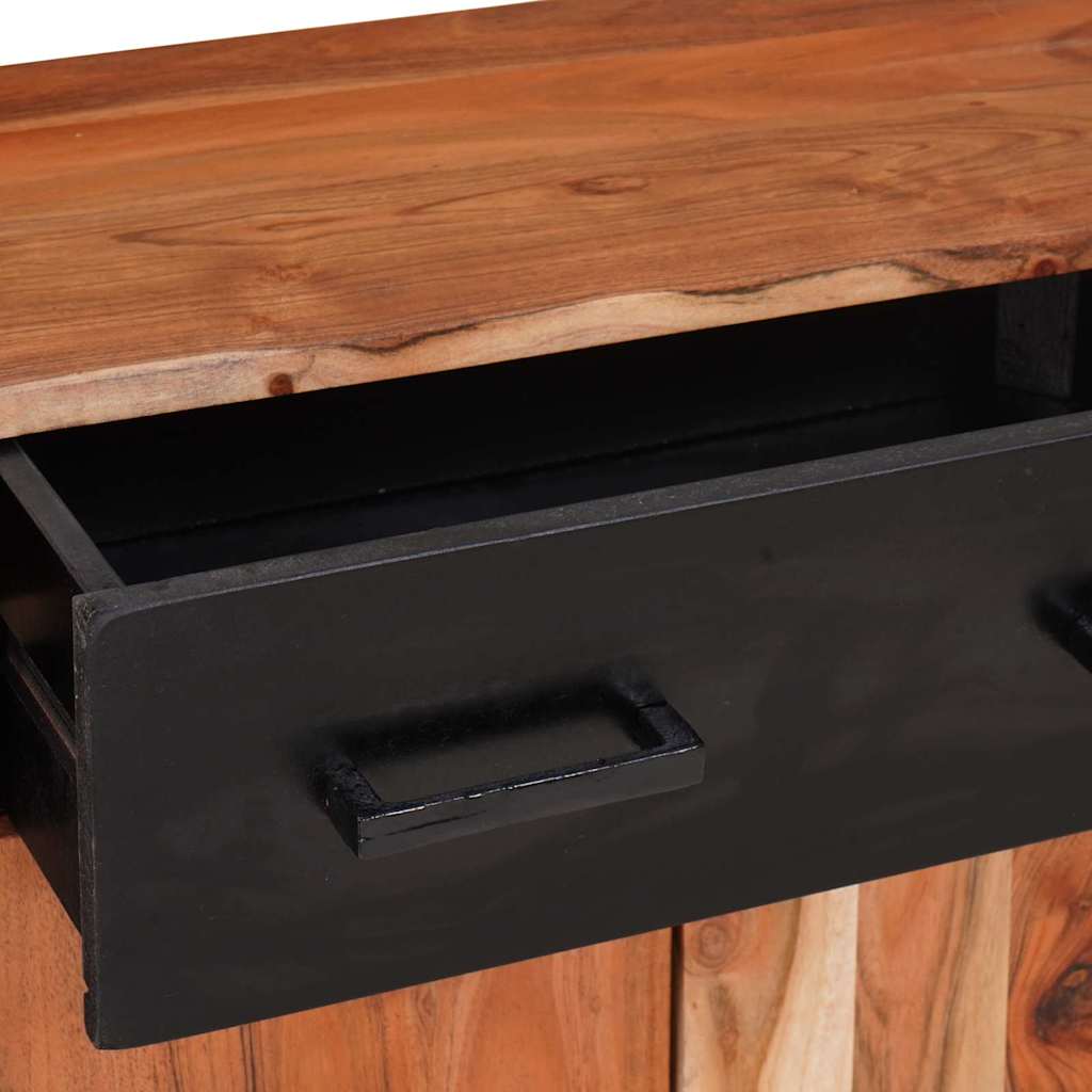 Aparador 2 pcs Marrón 110 x 30 x 75 cm Madera de Acacia Sólida