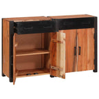 Aparador 2 pcs Marrón 110 x 30 x 75 cm Madera de Acacia Sólida