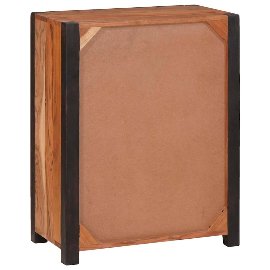 Aparador 2 pcs Marrón 110 x 30 x 75 cm Madera de Acacia Sólida