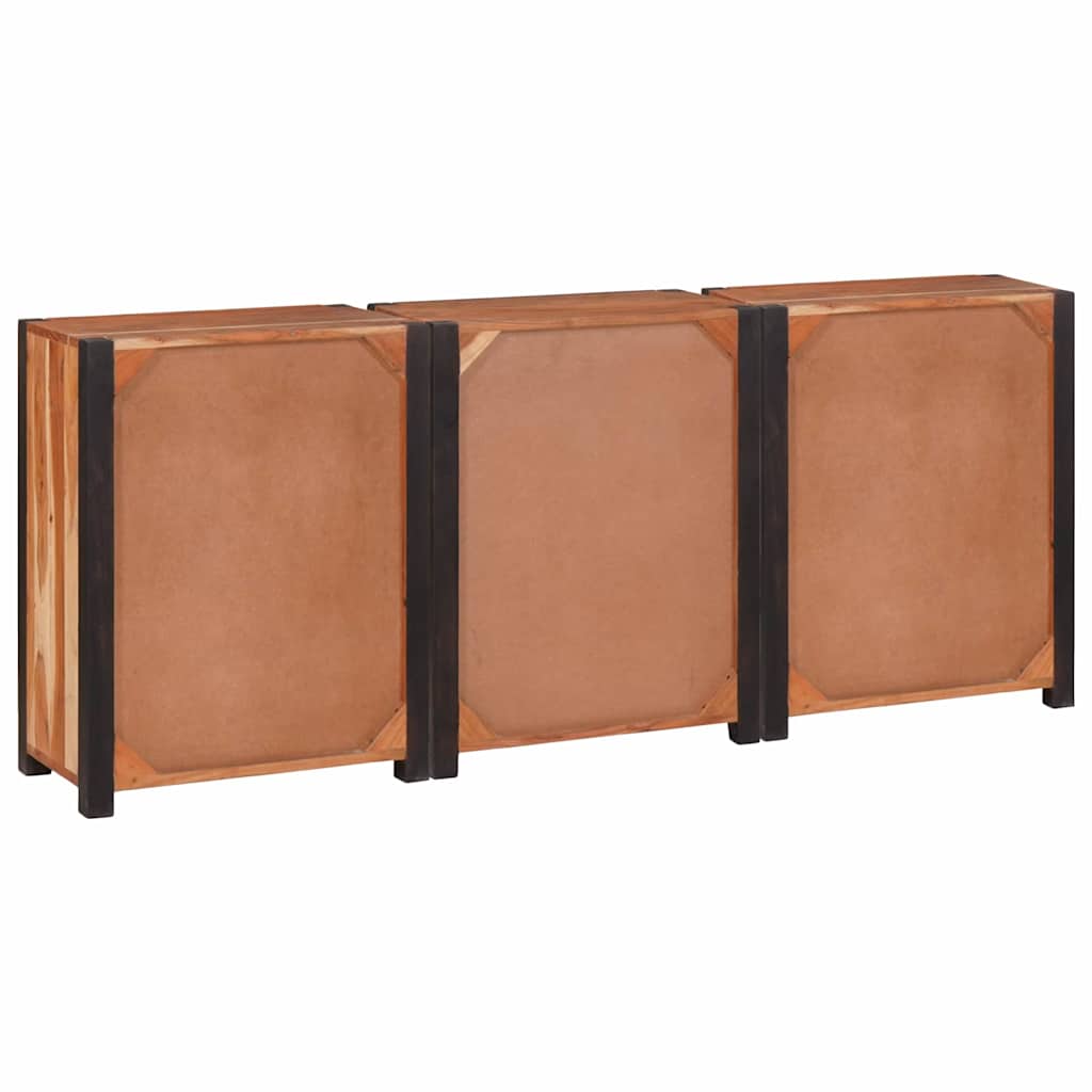 Aparador 3 pcs Marrón 165 x 30 x 75 cm Madera de Acacia Sólida
