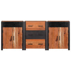 Aparador 3 pcs Marrón 165 x 30 x 75 cm Madera de Acacia Sólida