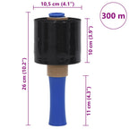 Film estirable 10 pcs negra 23 µm 10 cm x 300 m