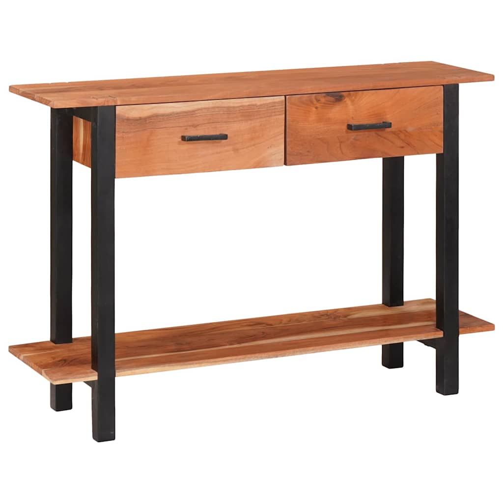Mesa Consola con cajón Marrón y Negro 110 x 30 x 75 cm