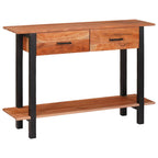 Mesa Consola con cajón Marrón y Negro 110 x 30 x 75 cm