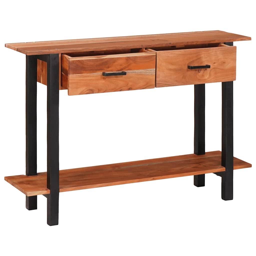 Mesa Consola con cajón Marrón y Negro 110 x 30 x 75 cm