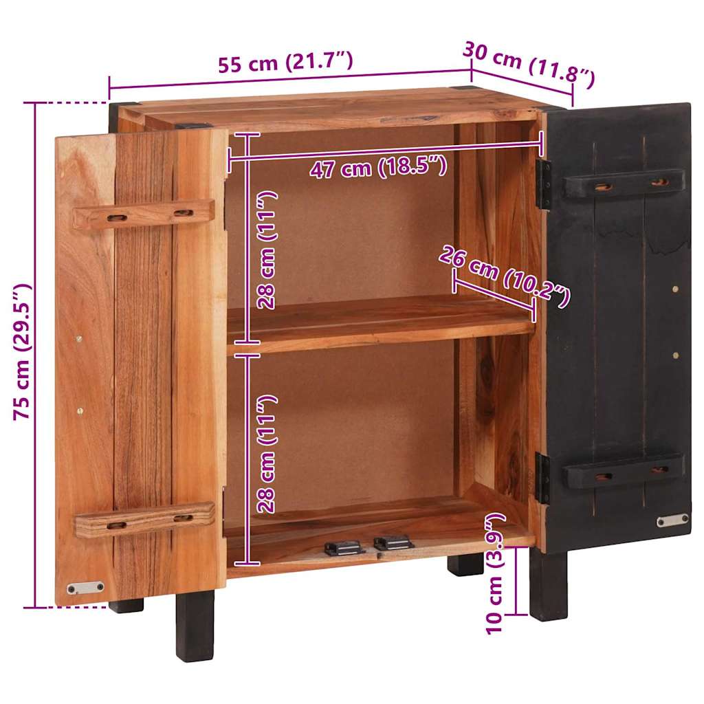 Aparador Marrón 55 x 30 x 75 cm Madera de Acacia Sólida