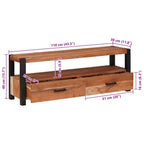 Mueble de TV Marrón 110 x 30 x 40 cm madera maciza de acacia