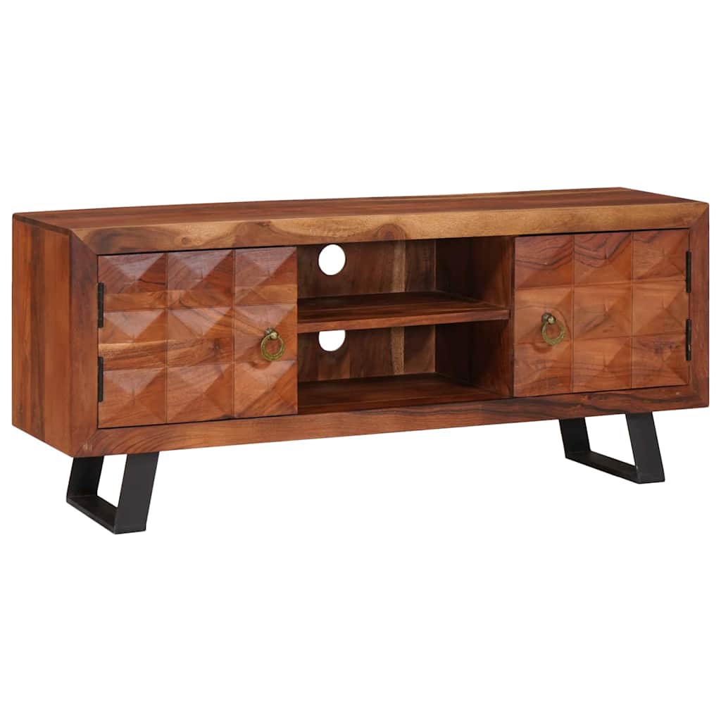 Mueble de TV con estante Marrón miel 112 x 30 x 48 cm