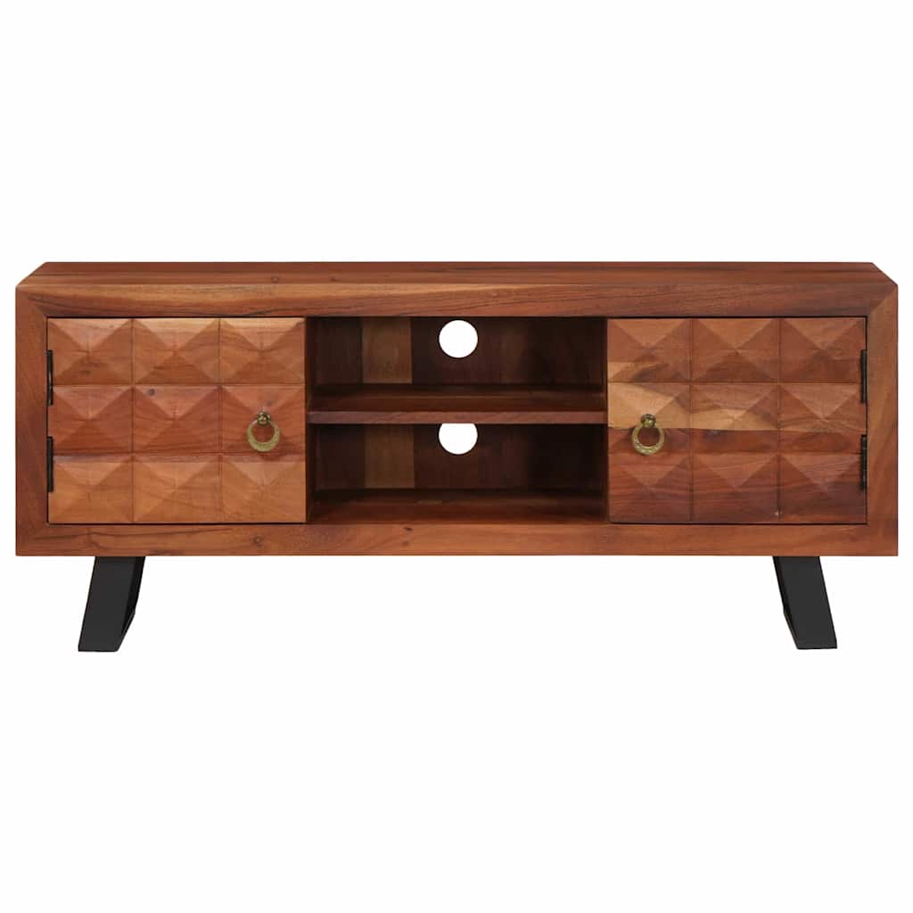 Mueble de TV con estante Marrón miel 112 x 30 x 48 cm