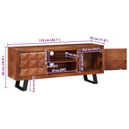 Mueble de TV con estante Marrón miel 112 x 30 x 48 cm