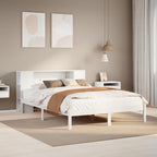 Cama con cabecero madera de ingeniería blanca 90x190 cm