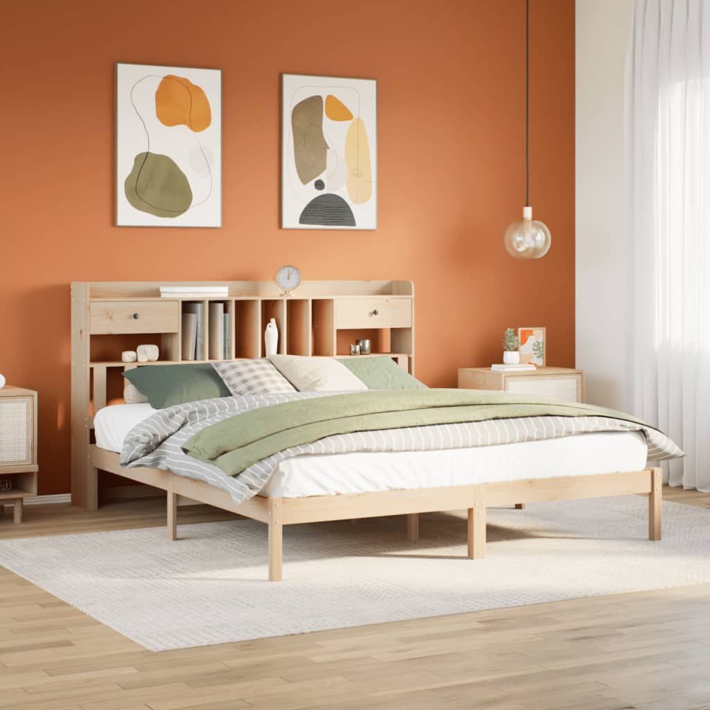 Cama con cabecero madera de ingeniería blanca 90x190 cm