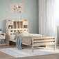 Cama con estantería sin colchón madera maciza 100x200 cm