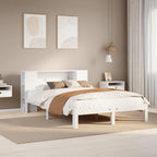 Cama con cabecero madera de ingeniería blanca 90x190 cm
