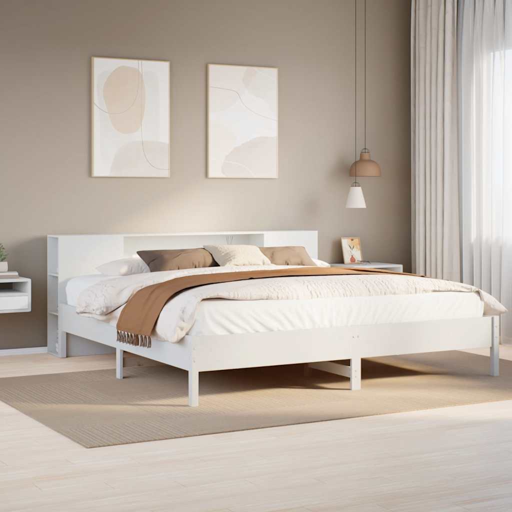 Cama con cabecero madera de ingeniería blanca 90x190 cm