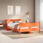 Cama sin colchón madera maciza de pino marrón cera 100x200 cm