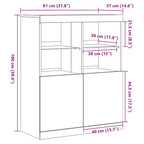 Aparador negro 81x37x100 cm madera de ingeniería