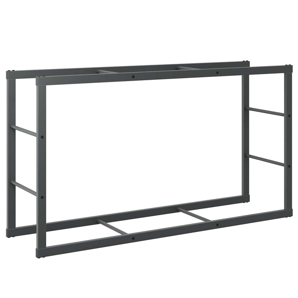 Leñero de acero negro 110x30x61 cm