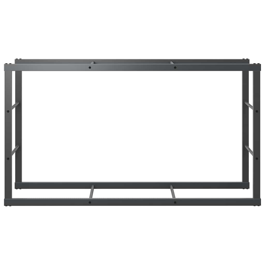 Leñero de acero negro 110x30x61 cm