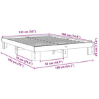 Estructura de cama sin colchón 135x190 cm madera maciza de roble