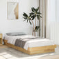 Estructura de cama sin colchón 135x190 cm madera maciza de roble