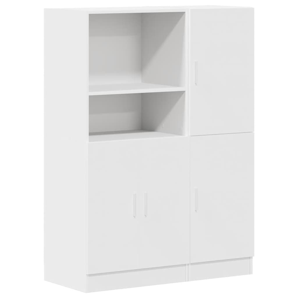 Mueble de cocina 2 piezas madera contrachapada blanca