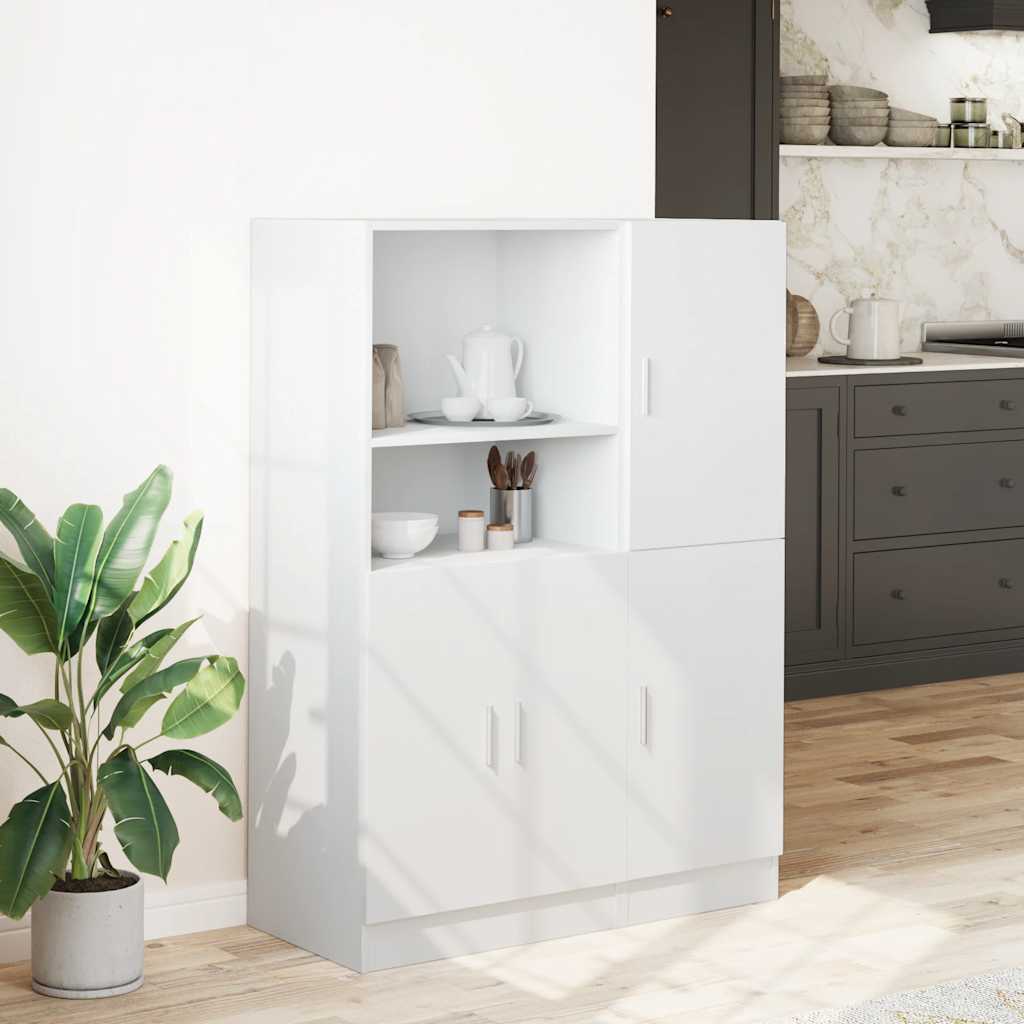 Mueble de cocina 2 piezas madera contrachapada blanca