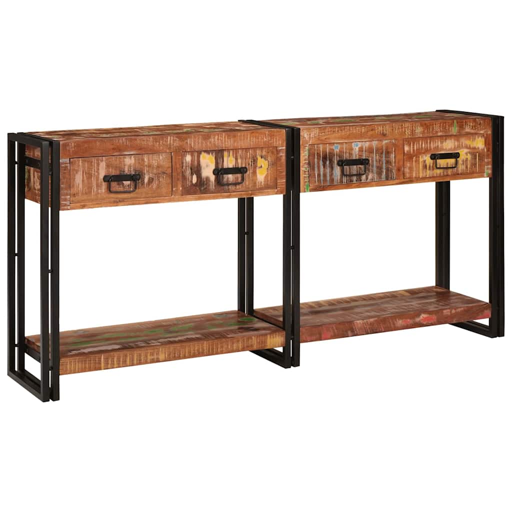 Console tables 2 pcs Multicolour Solid reclaimed wood