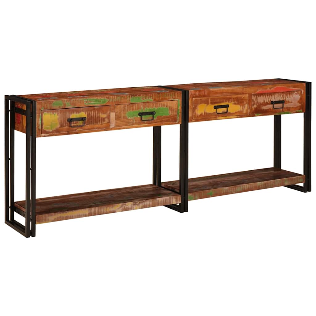 Mesas consola 2 pcs Multicolor Madera sólida recuperada