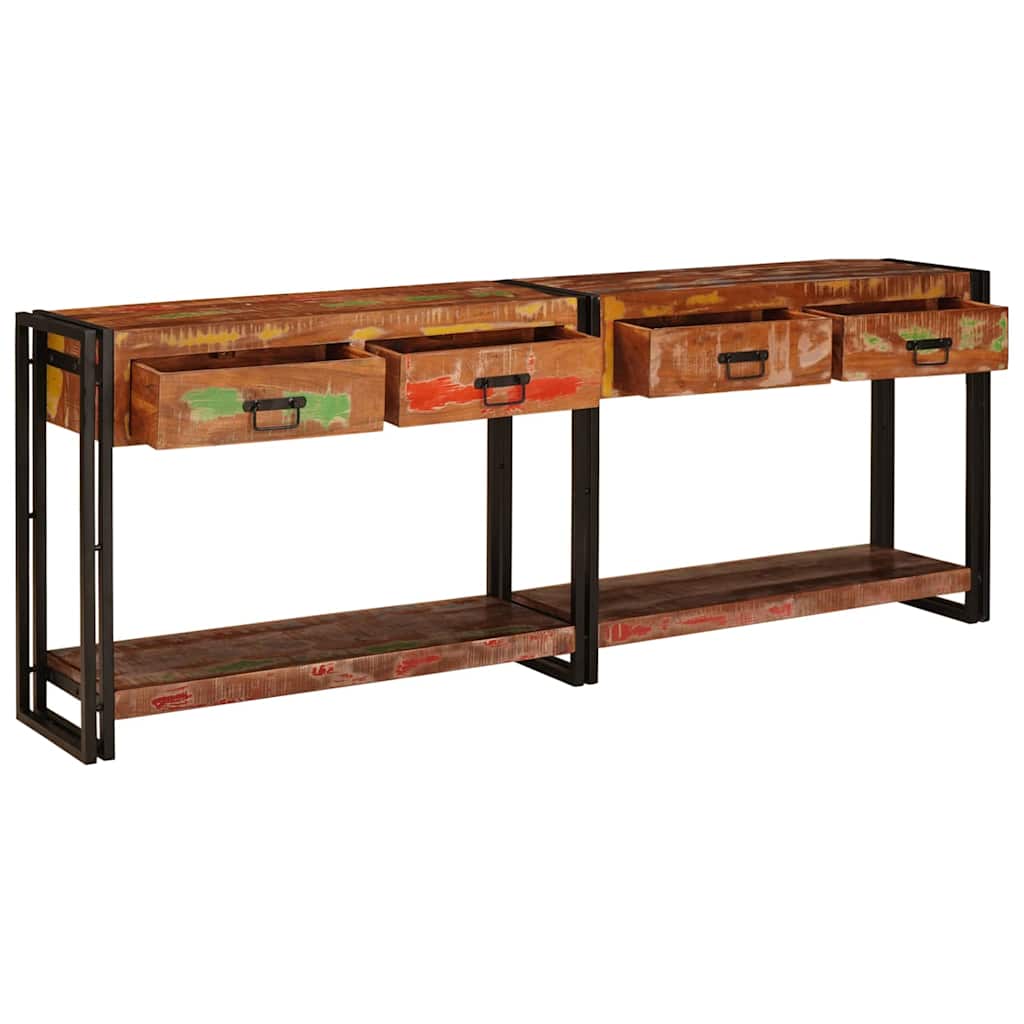 Mesas consola 2 pcs Multicolor Madera sólida recuperada