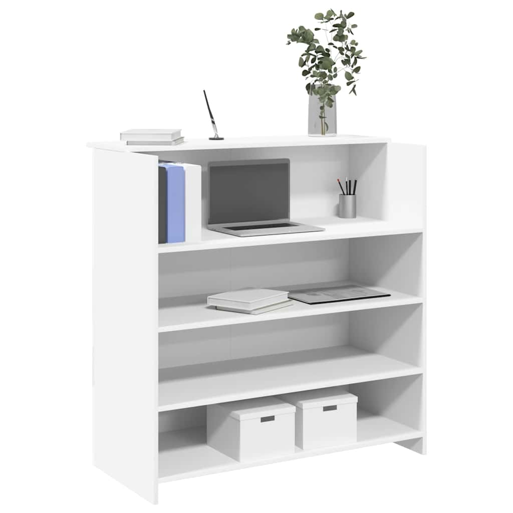 Escritorio de recepción roble negro 100x50x103,5 cm madera de ingeniería