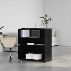 Escritorio de recepción roble negro 100x50x103,5 cm madera de ingeniería