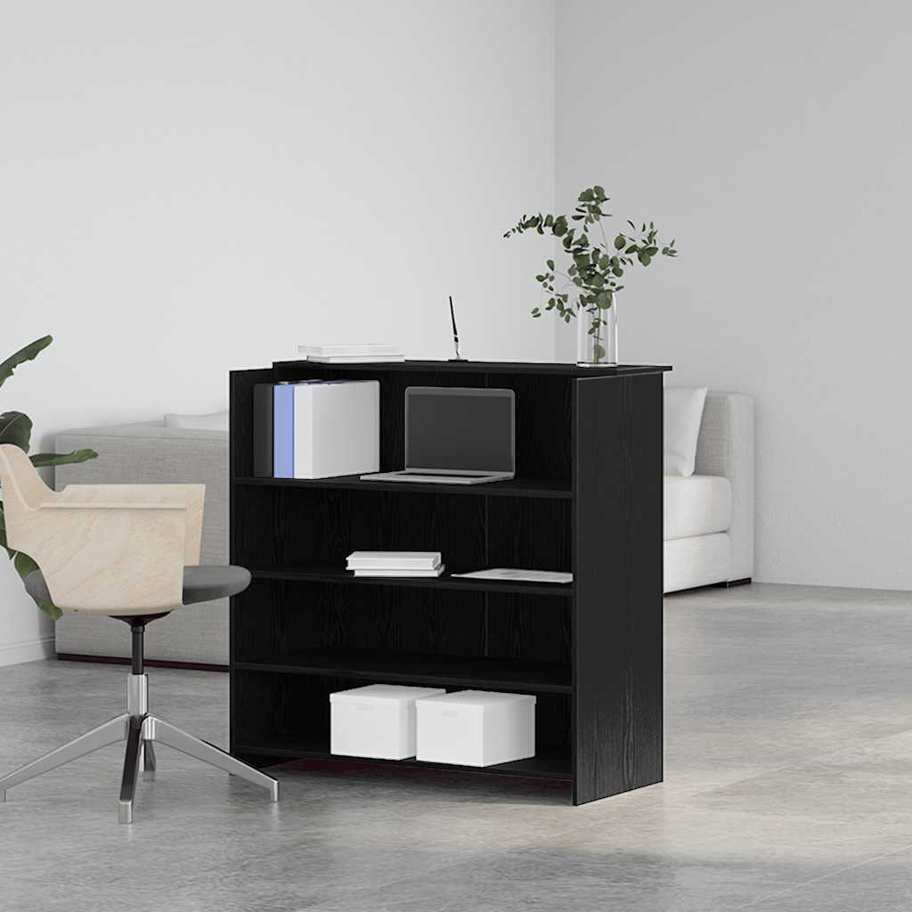 Escritorio de recepción roble negro 100x50x103,5 cm madera de ingeniería