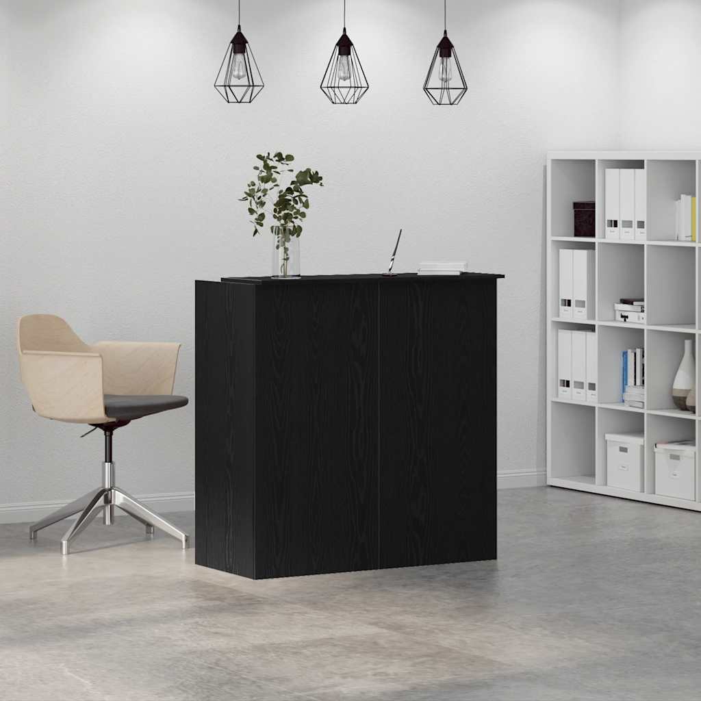 Escritorio de recepción roble negro 100x50x103,5 cm madera de ingeniería