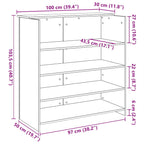 Escritorio de recepción roble negro 100x50x103,5 cm madera de ingeniería