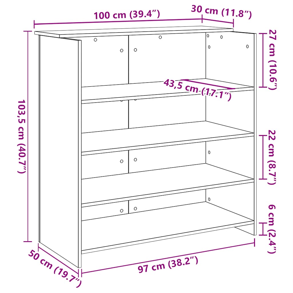 Escritorio de recepción roble negro 100x50x103,5 cm madera de ingeniería