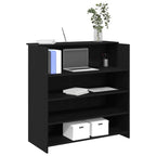 Escritorio de recepción roble negro 100x50x103,5 cm madera de ingeniería