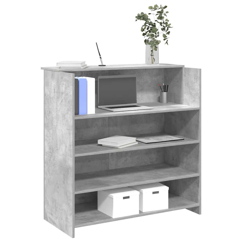 Escritorio de recepción roble negro 100x50x103,5 cm madera de ingeniería