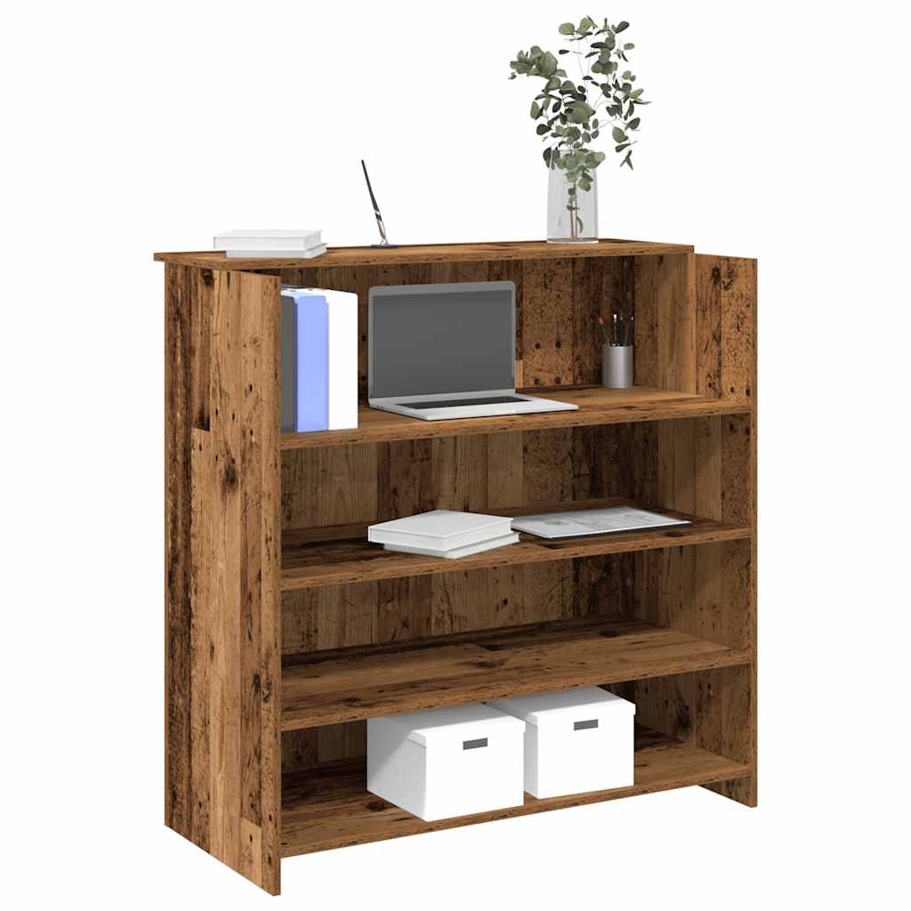 Escritorio de recepción roble negro 100x50x103,5 cm madera de ingeniería