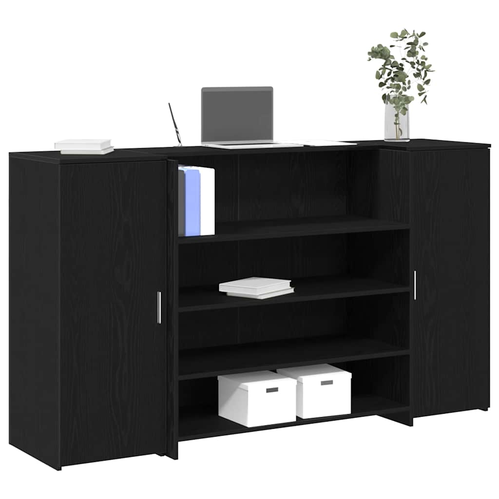 Escritorio de recepción roble negro 100x50x103,5 cm madera de ingeniería