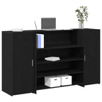 Escritorio de recepción roble negro 100x50x103,5 cm madera de ingeniería